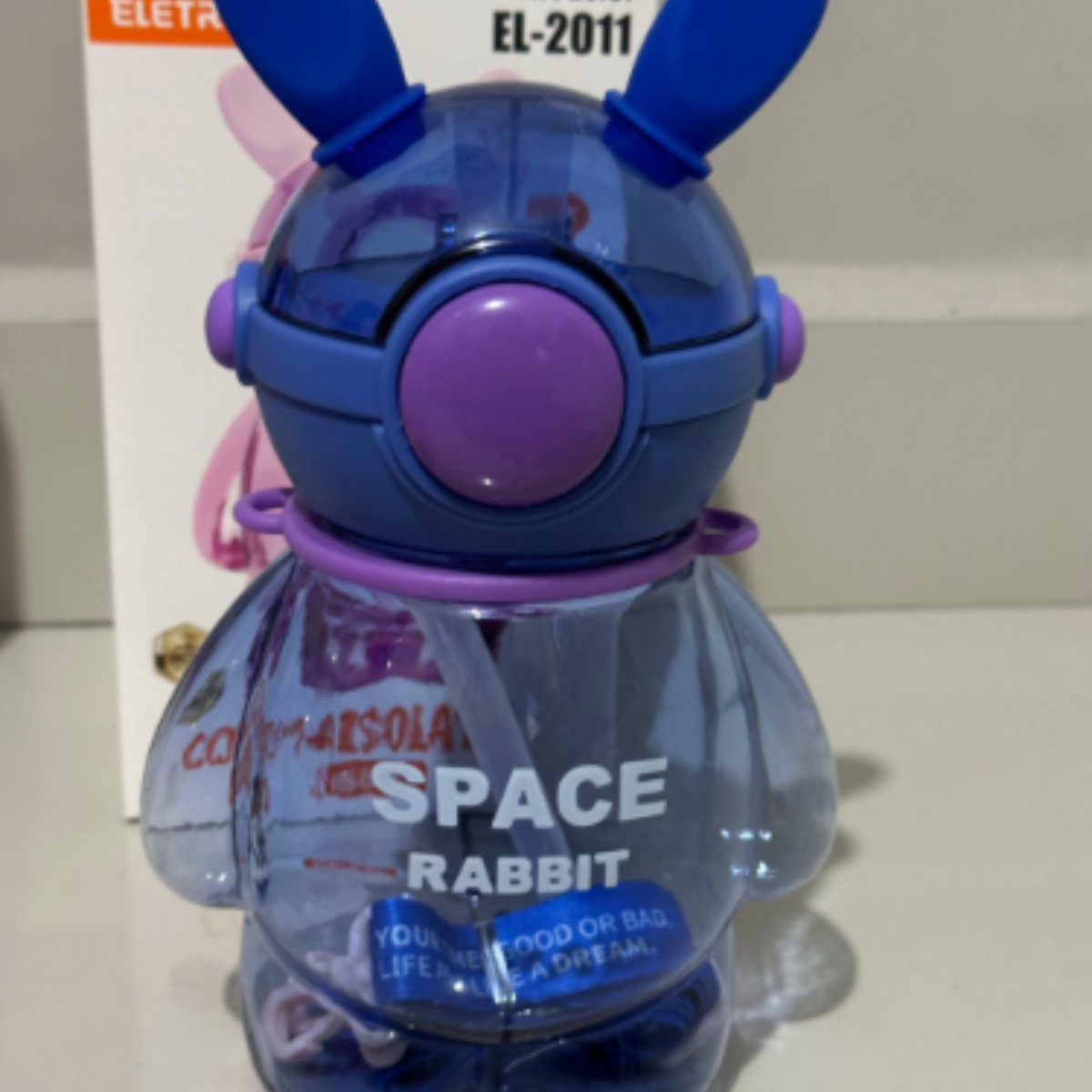 🐇 Garrafa Coelho Infantil com Canudo