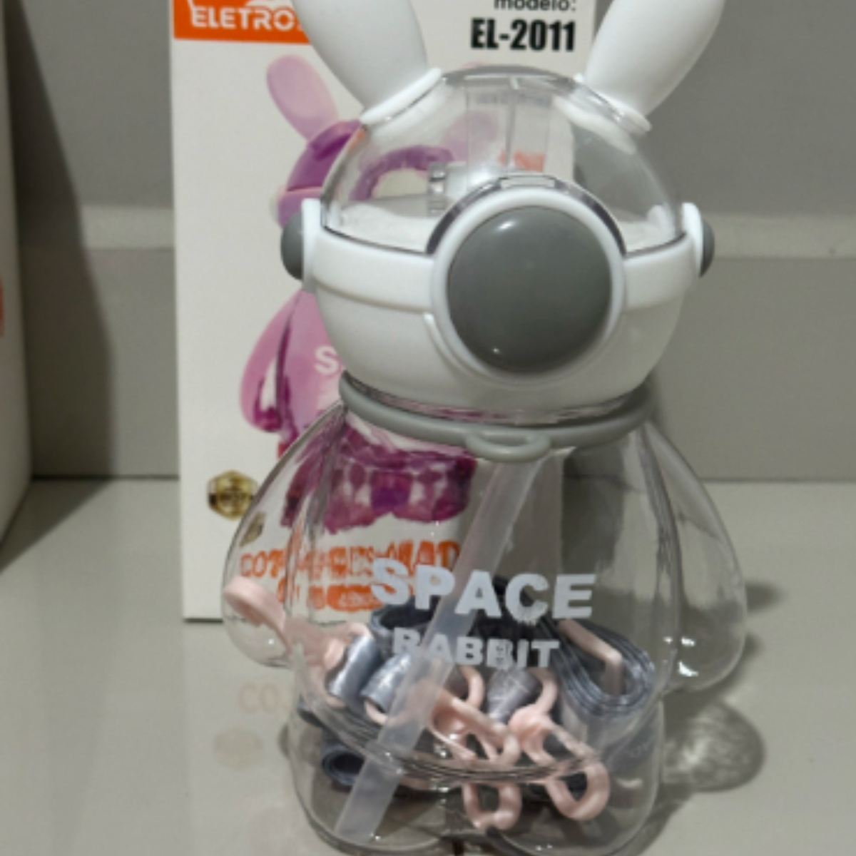 🐇 Garrafa Coelho Infantil com Canudo