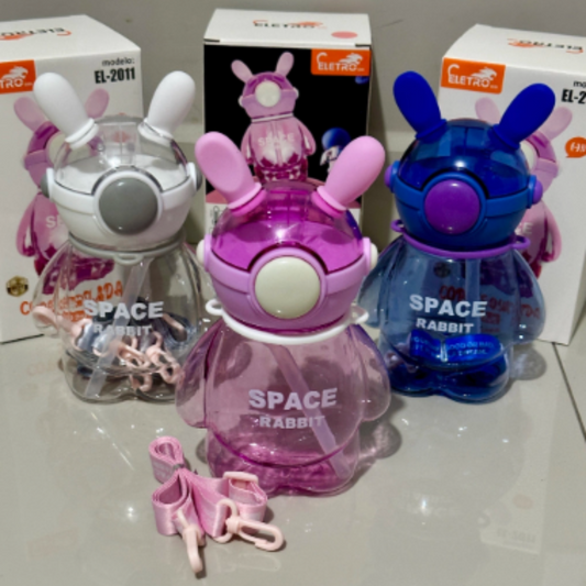 🐇 Garrafa Coelho Infantil com Canudo